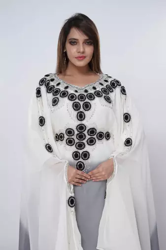 black  kaftan women dress long gown farasha morocco wear