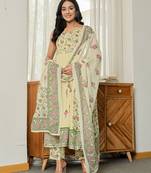 yellow cotton straight sleeveless strappy kurta dupatta set