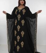 black  kaftan women dress long gown farasha morocco wear