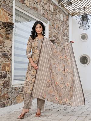 olive green cotton straight kurta set with handwork 1
