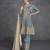 Grey codding sequence embroidery stich work with heavy simar orgenza  pakistani suit