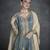 Grey codding sequence embroidery stich work with heavy simar orgenza  pakistani suit