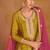 Dark pale mustard embroidery sequences work & codding work with heavy premium silk shara suit
