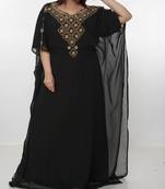 black  kaftan women dress long gown farasha morocco wear