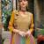 Mustard embroidery codding work  & siquance work with heavy chinon semi-stitched sharara suit