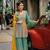 Light teal embroidery codding work  & siquance work with heavy chinon semi-stitched sharara suit