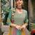 Light teal embroidery codding work  & siquance work with heavy chinon semi-stitched sharara suit