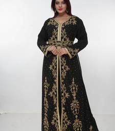 black  kaftan women dress long gown farasha morocco wear