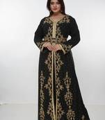 black  kaftan women dress long gown farasha morocco wear