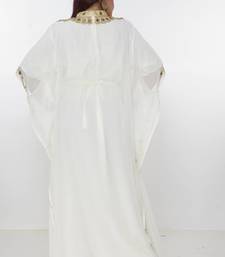 cream  kaftan women dress long gown farasha morocco wear