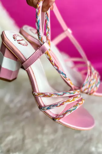 Multi lace block heels