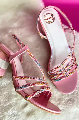 Multi lace block heels
