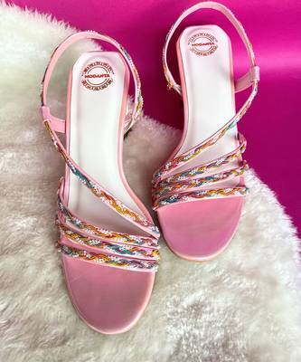 Multi lace block heels 4