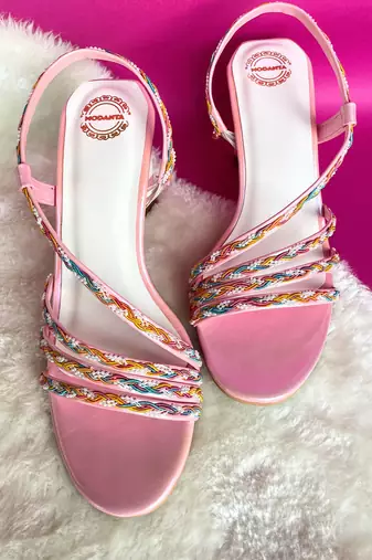 Multi lace block heels