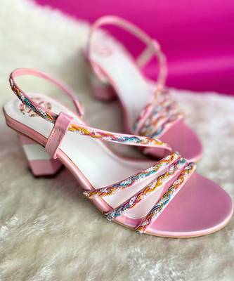 Multi lace block heels 5