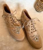 Gold embroidered sneakers