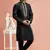 men black banarasi art silk kurta churidar without lining