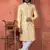 men yellow computer thread work on art silk sherwani set