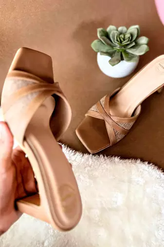 Tan & jute heels