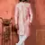 men pink computer thread work on art silk sherwani set
