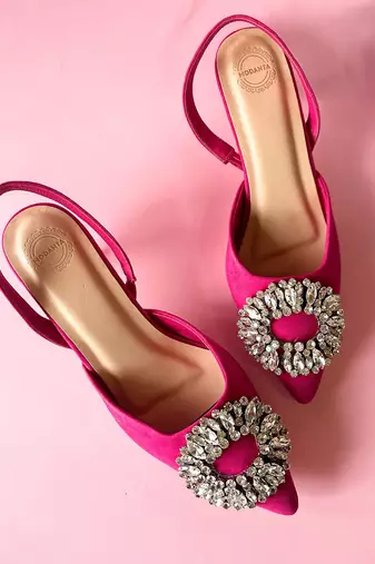 Hot pink pumps