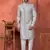 men grey computer thread work on art silk sherwani set