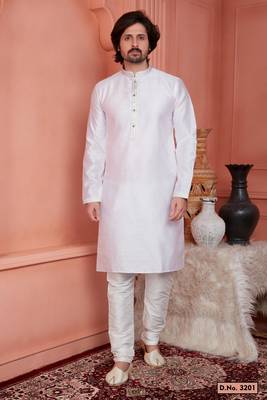 men  pink jacquard silk brocade straight kurta churidar without lining 1