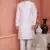 men  pink jacquard silk brocade straight kurta churidar without lining