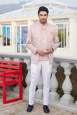 men onion computer thread work on velvet 3 pcs-jacket jodhpuri 2