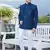 men blue computer thread work on velvet 3 pcs-jacket jodhpuri