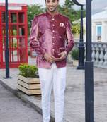 Men dark onion plain velvet jodhpuri