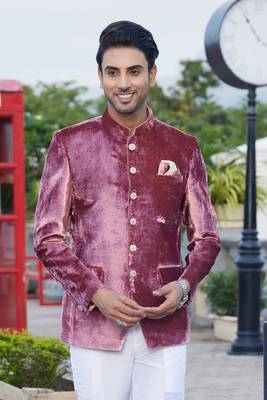 men dark onion plain velvet jodhpuri 3