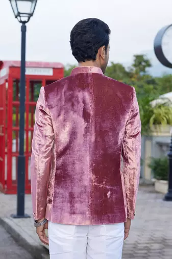 men dark onion plain velvet jodhpuri