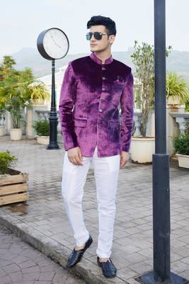 men majenta plain velvet jodhpuri 2