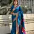 Rama blue zari woven vitthala god paithani silk blend saree
