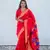 Red zari woven vitthala god paithani silk blend saree