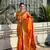 Orange zari woven gudi padwa special paithani silk blend saree