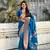 Blue zari woven gudi padwa special paithani silk blend saree