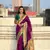 Wine zari woven tiny nath meenakari contrast yeola paithani silk blend saree