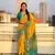 Yellow soft silk blend zari woven patola saree with contrast weaves