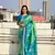 Pista green soft silk blend zari woven patola saree with contrast weaves