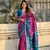 Wine soft silk blend zari woven patola saree with contrast weaves
