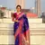 Violet zari woven nath contrast yeola paithani silk blend saree