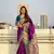 Wine zari woven nath contrast yeola paithani silk blend saree