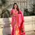 Baby pink zari woven vitthala god paithani silk blend saree