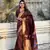 Coffee brown zari woven vitthala god paithani silk blend saree