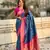 Blue soft silk blend zari woven premium patola saree with contrast weaves