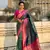 Green soft silk blend zari woven premium patola saree with contrast weaves