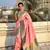 Baby pink soft silk blend saree with flower butta meenakari zari woven saree