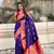 Violet soft silk blend saree with flower butta meenakari zari woven saree